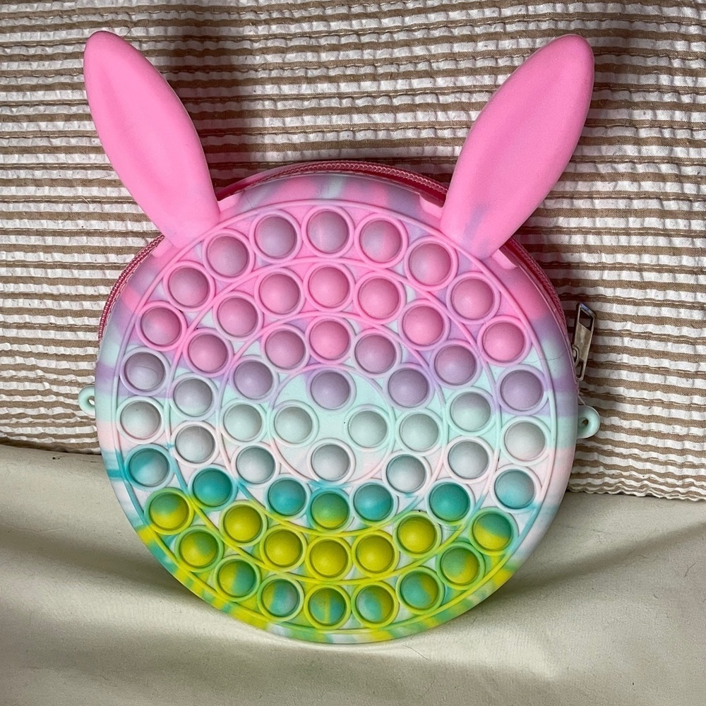 Colorful Bunny Ear Pop It Bag Perfect for traveling